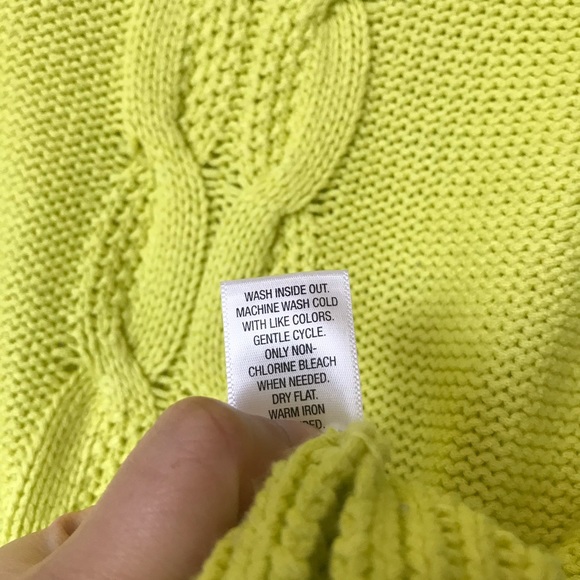 Apt. 9 Neon Yellow Knit Long Sleeve Sweater Sz XS - Picture 5 of 6